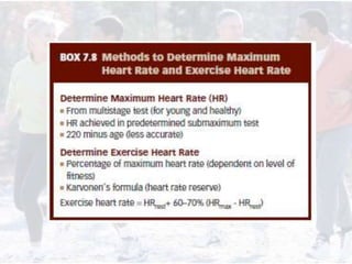 • From a health fitness point of view, training in the lower end
of the cardiorespiratory zone will yield optimal health b...