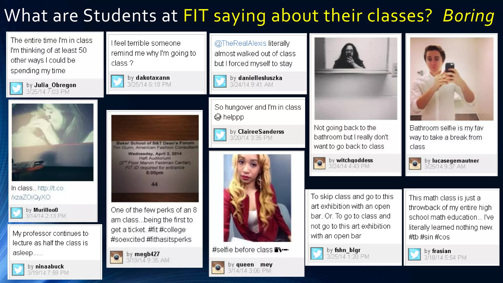 What are Students at FIT saying about their classes? Boring
 