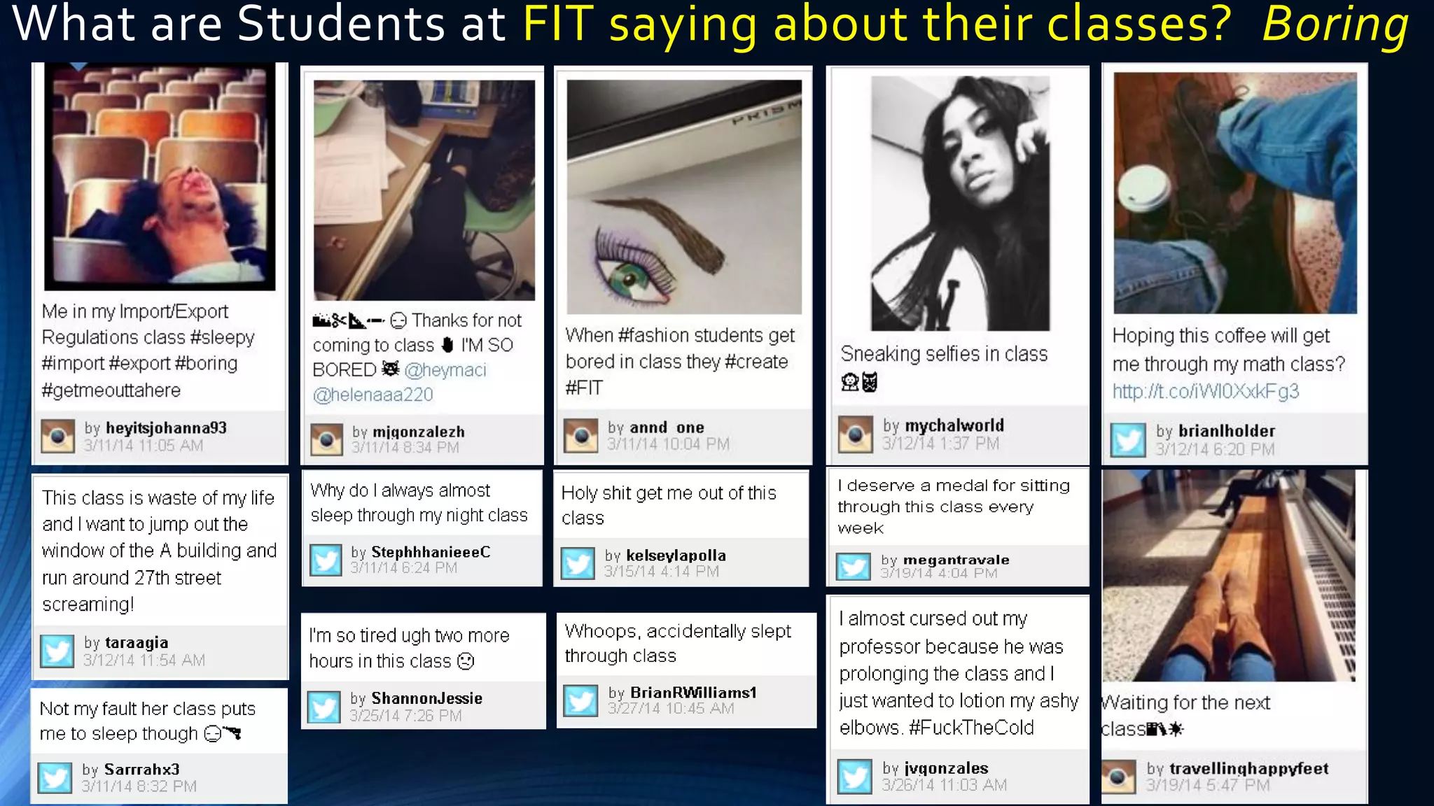 What are Students at FIT saying about their classes? Boring
 