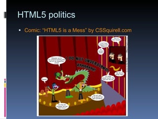 HTML5 politics Comic: “HTML5 is a Mess” by CSSquirell.com 
