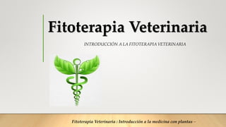 Fitoterapia Veterinaria
INTRODUCCIÓN A LA FITOTERAPIA VETERINARIA
Fitoterapia Veterinaria : Introducción a la medicina con plantas –
 