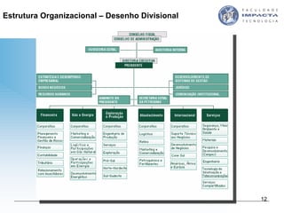 Estrutura Organizacional – Desenho Divisional 