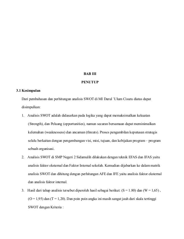 Fitrinofiati Analisis Swot