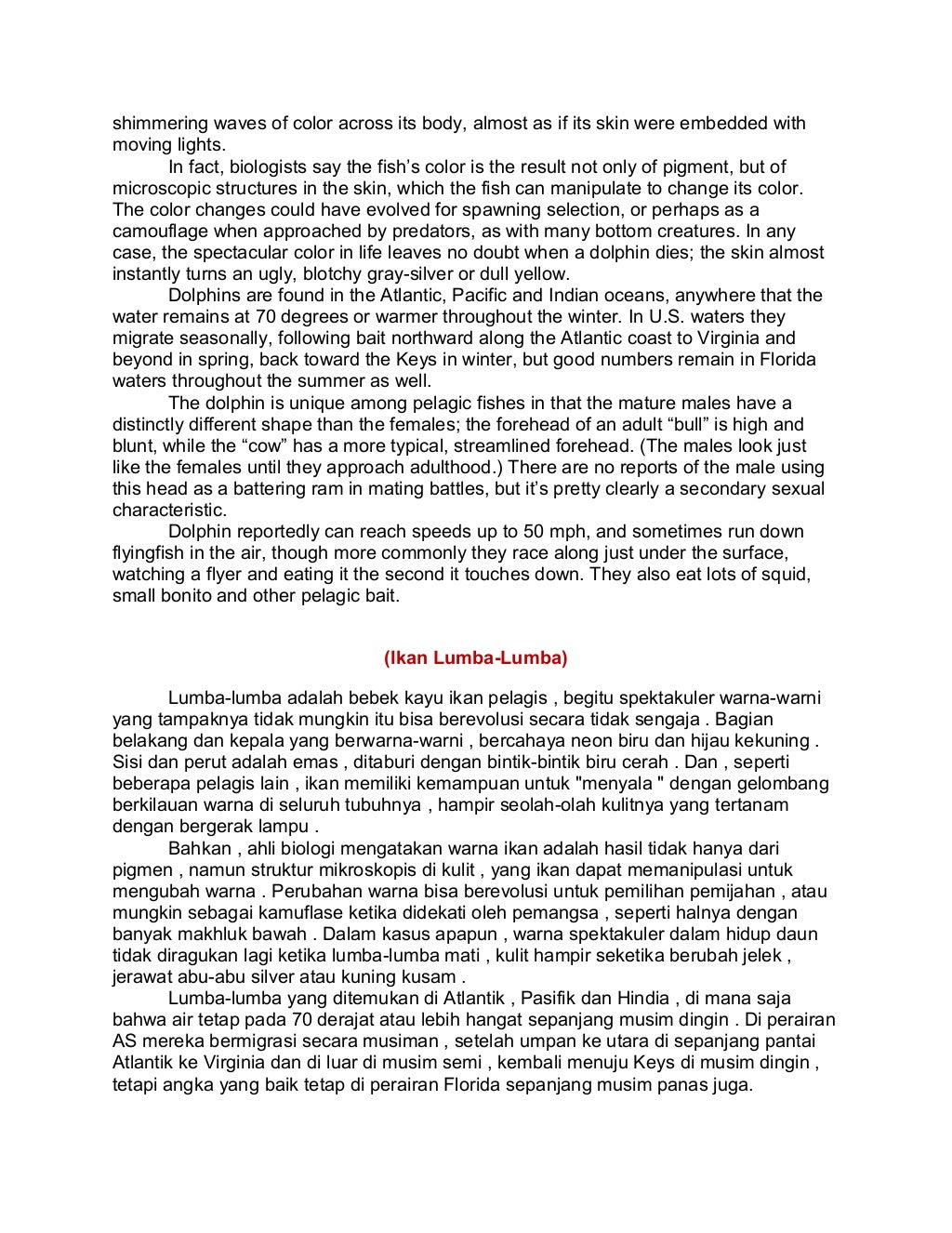 beberapa macam teks dalam bahasa inggris beserta terjemahannya