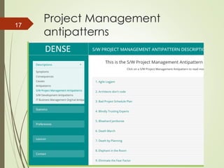 Project Management
antipatterns
17
 