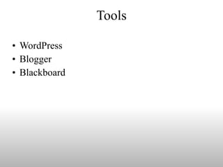 Tools WordPress Blogger Blackboard 