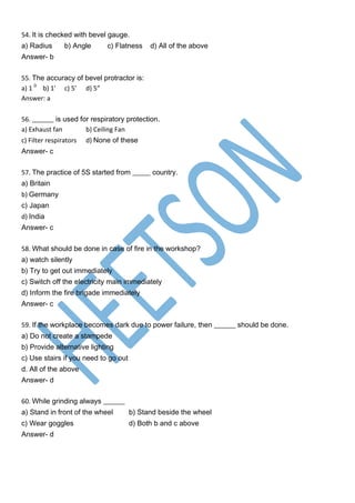 Fitter Question Paper MCQ Book Free for ITI Apprentice Navy Naval ...