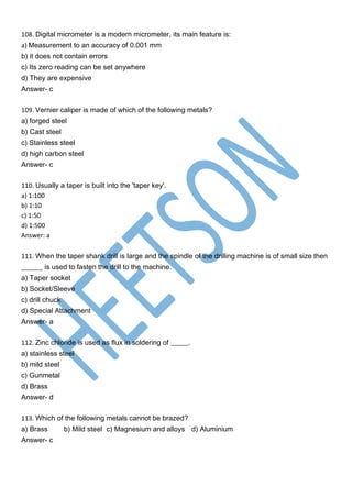Fitter Question Paper MCQ Book Free for ITI Apprentice Navy Naval ...