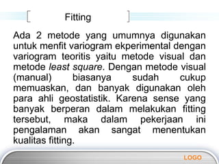 Metode Vari Fitting dan variogram teoritis | PPTX