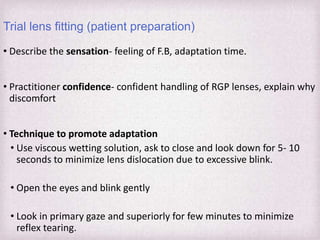 Fitting Philosophies and Assessment of Spherical RGP lenses | PPTX ...