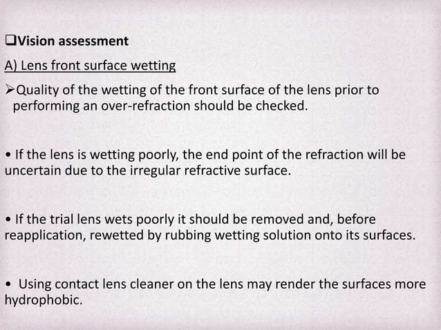 Fitting Philosophies and Assessment of Spherical RGP lenses | PPTX ...