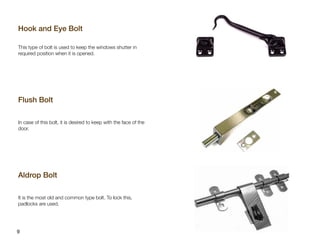 Window Bolt Guide Door and window Fittings | PDF