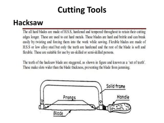 Cutting Tools
Hacksaw
 