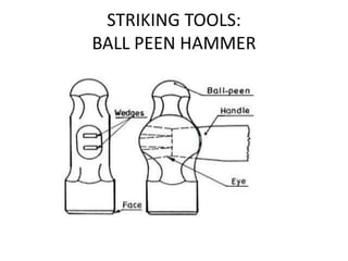 STRIKING TOOLS:
BALL PEEN HAMMER
 