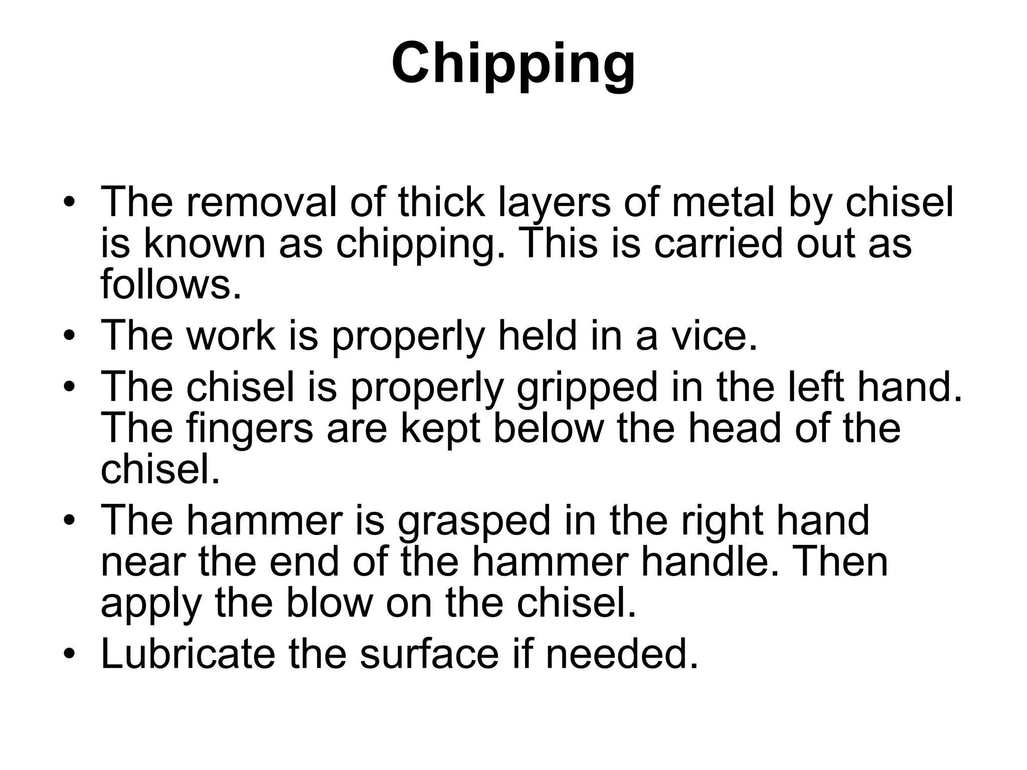 Cheisel Vice fitting shop and tools used in fitting shop .ppt