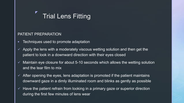 FITTING SPHERICAL RIGID GAS PERMEABLE CONTACT LENS | PPTX