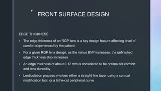 Edge Clearance Rgp FITTING SPHERICAL RIGID GAS PERMEABLE CONTACT LENS | PPTX