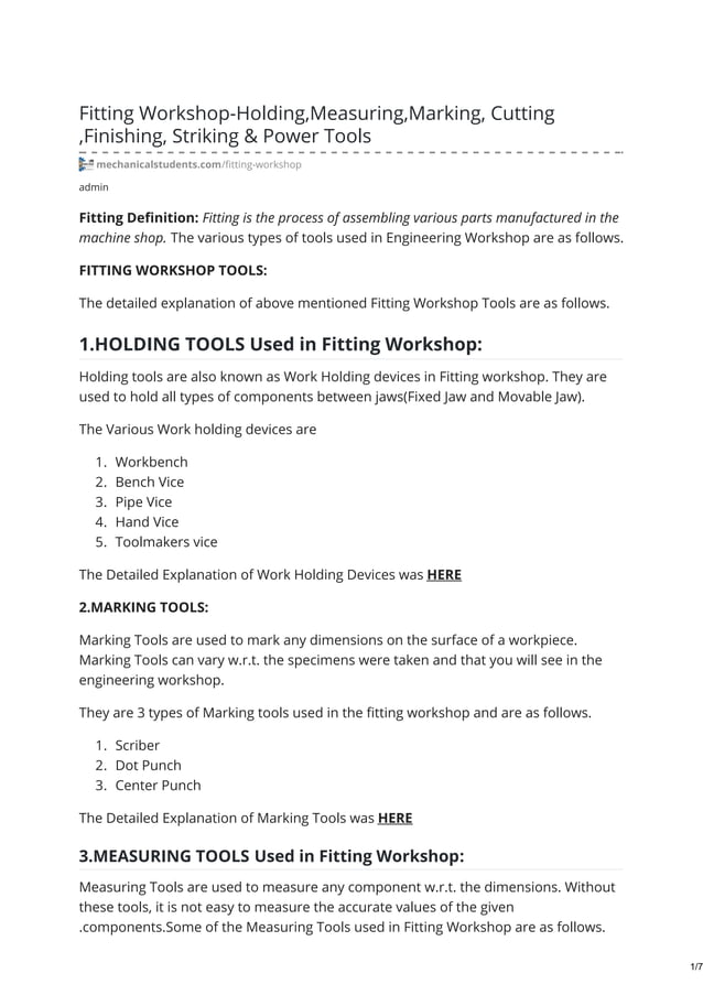 Fitting Tools Guide PDF