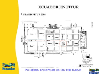 ECUADOR EN FITUR   STAND FITUR 2008 INVERSION EN ESPACIO FISICO:  USD 47.465,95 