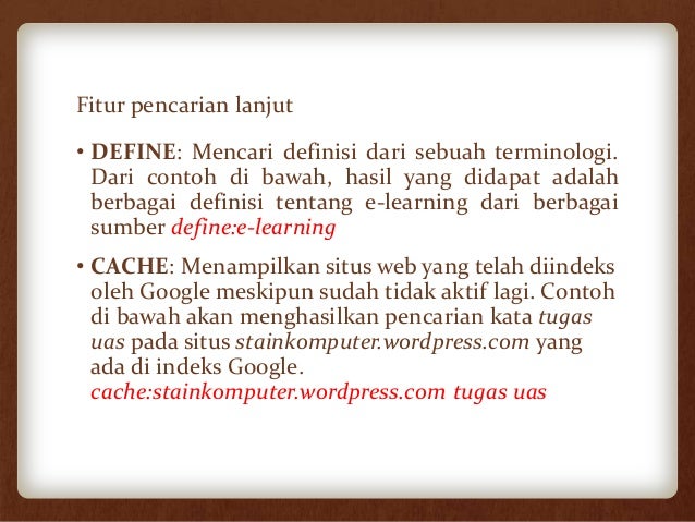 Fitur Pencarian Dasar