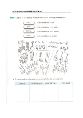 Fitxa 33. Agrup. instruments