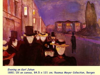 Evening on Karl Johan
1892; Oil on canvas, 84.5 x 121 cm; Rasmus Meyer Collection, Bergen
 