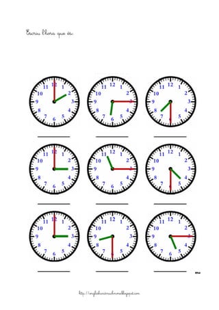 http://englishandmuchmore.blogspot.com
Escriu l’hora que és:
 