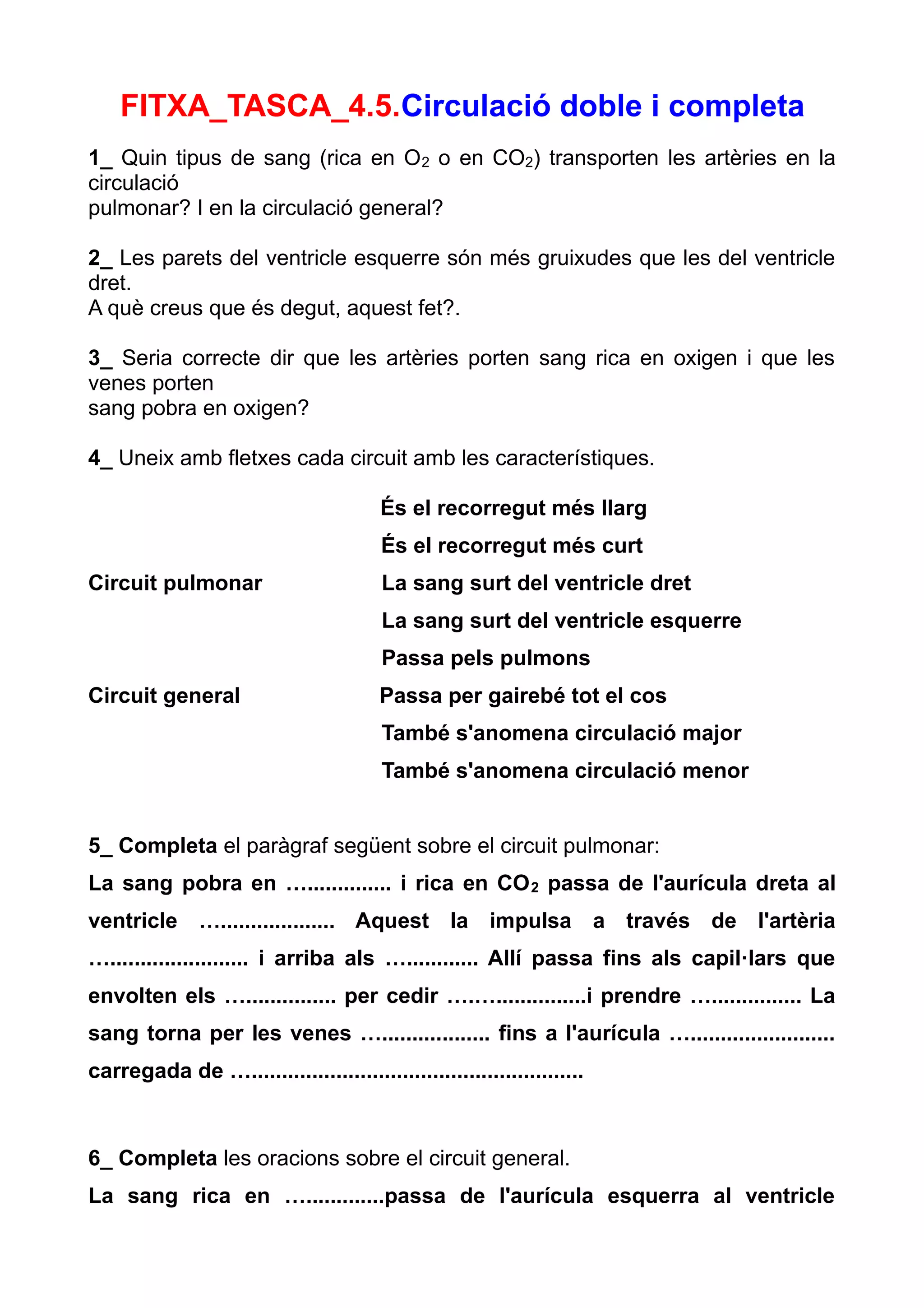 Fitxa tasca 4.5.circulació doble i completa | PDF