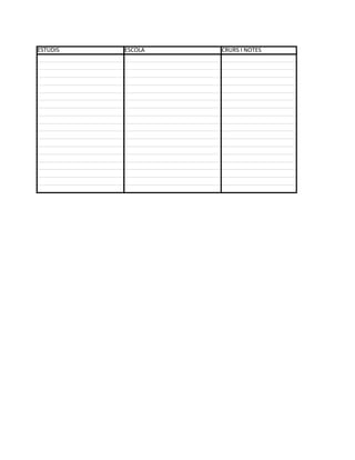 ESTUDIS   ESCOLA   CRURS I NOTES
 