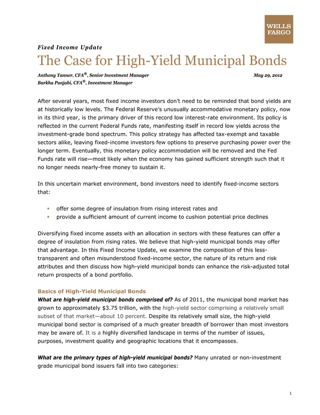 The Case for High Yield Muni Bonds PDF