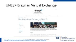 UNESP Brazilian Virtual Exchange
https://www.international.unesp.br/#!/study/virtual-exchange-program/
Mary Risner Univers...