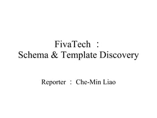 FivaTech ： Schema & Template Discovery Reporter ： Che-Min Liao 