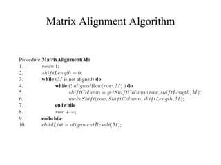 Matrix Alignment Algorithm 