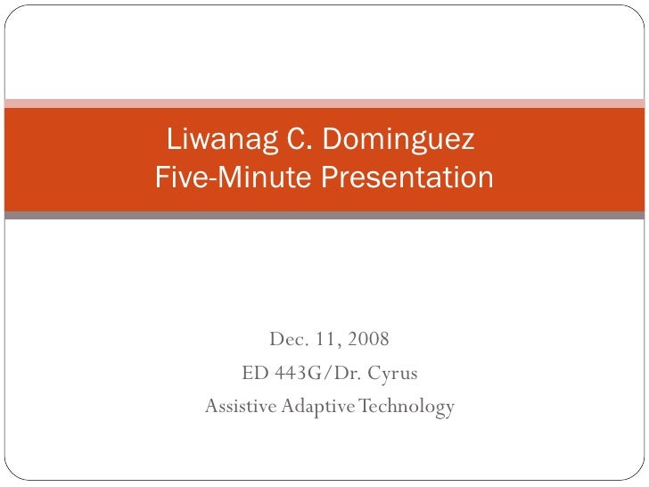 five minute presentation 5 minute presentation