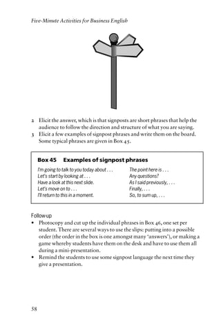 Internal Activity Signposts Five minute activities for business english - 2005 | PDF