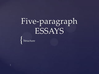 Five-paragraph
    ESSAYS
{   Structure
 