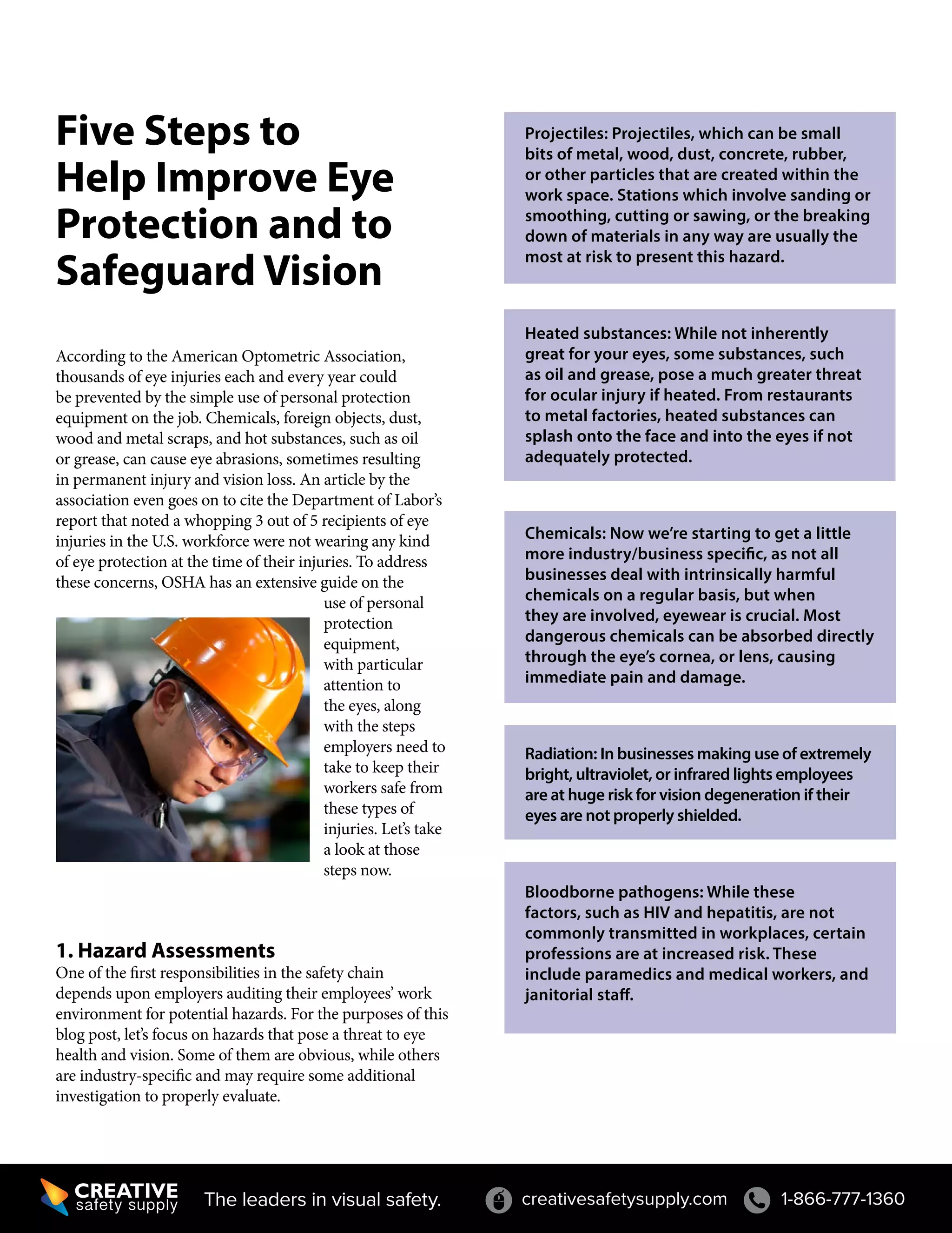 Vision Protection Pdf Five steps to help improve eye protection and to safeguard vision | PDF