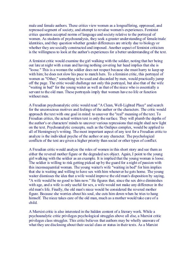 Online Apa Bibliography Male And College Essay Papers also What Is The Thesis Of An Essay Five Waystoreadhemingway A Clean Welllighted Place Global Warming Essay In English