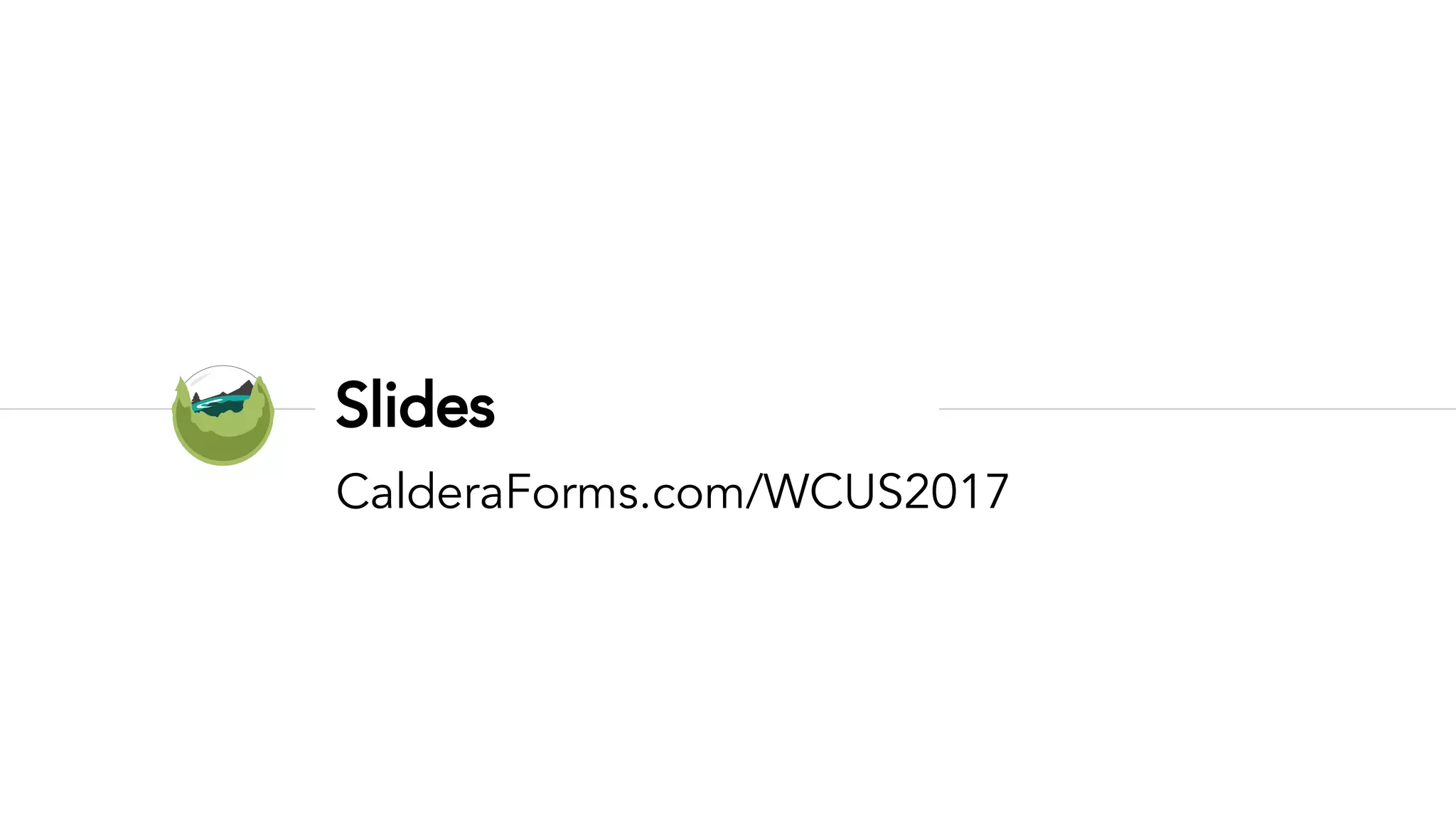 Slides
CalderaForms.com/WCUS2017
 
