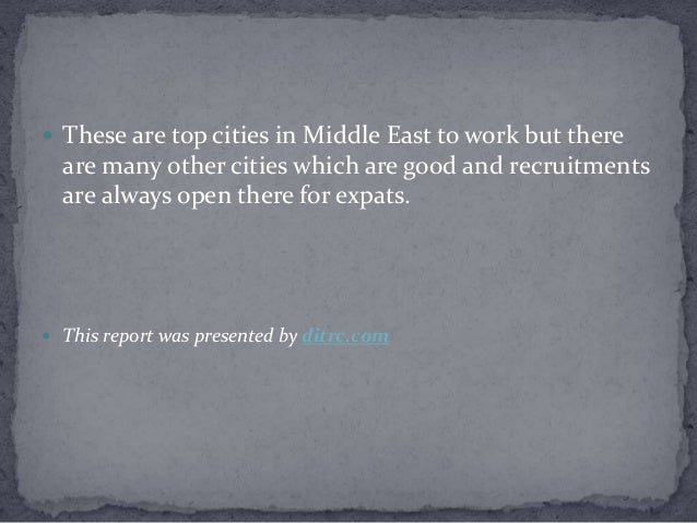 Five best cities in middle east to work