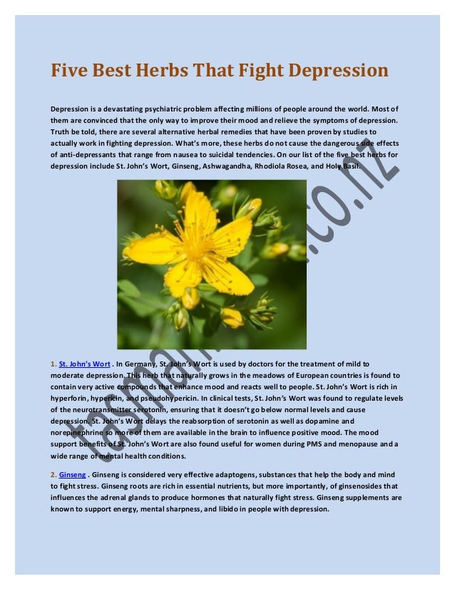 Five best herbs that fight depression