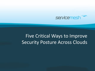 Five Critical Ways to Improve
Security Posture Across Clouds
 