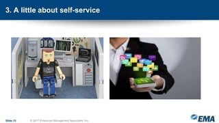 3. A little about self-service
Slide 15 © 2017 Enterprise Management Associates, Inc.
 