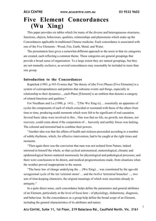 Five element concordances | PDF