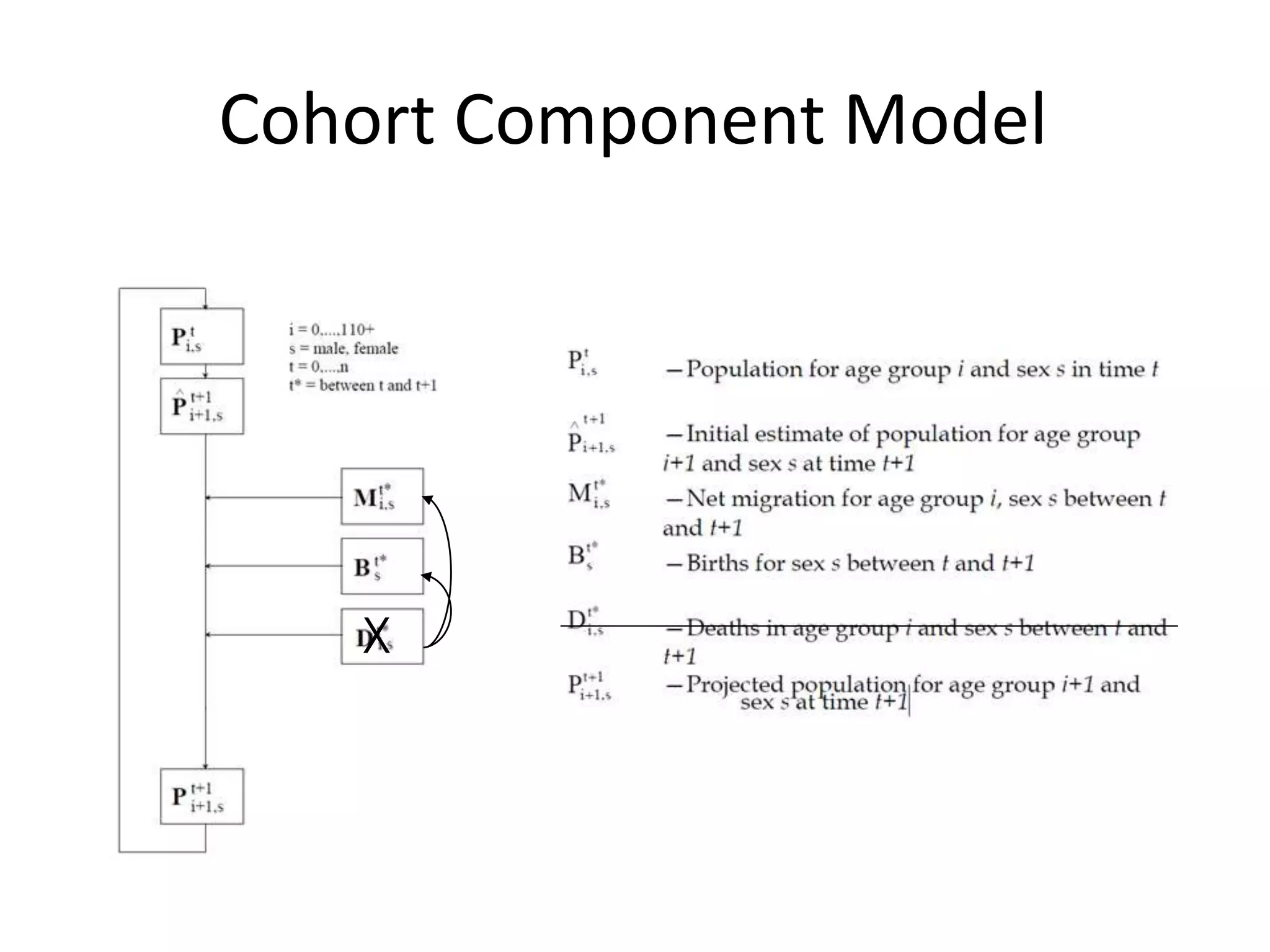 Cohort Component Model
X
 