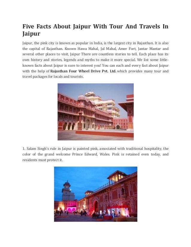 Five facts about jaipur with tour and travels in jaipur
