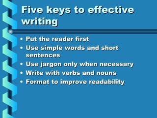Five keys to effective writing | PPT