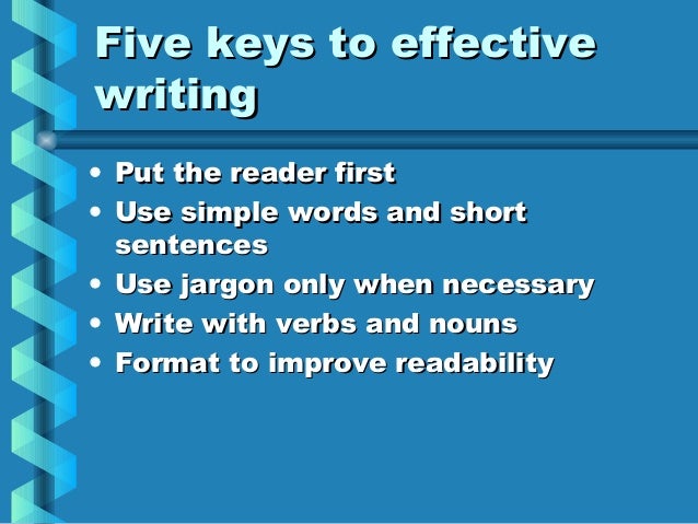 Five keys to effective writing