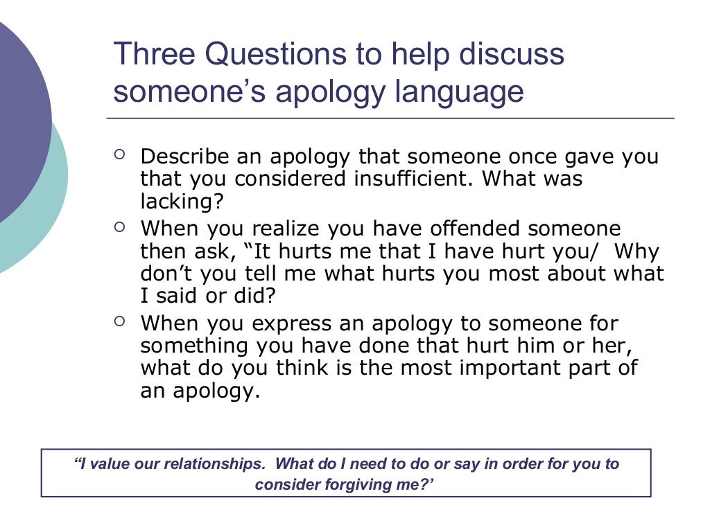 Five Languages Of Apology