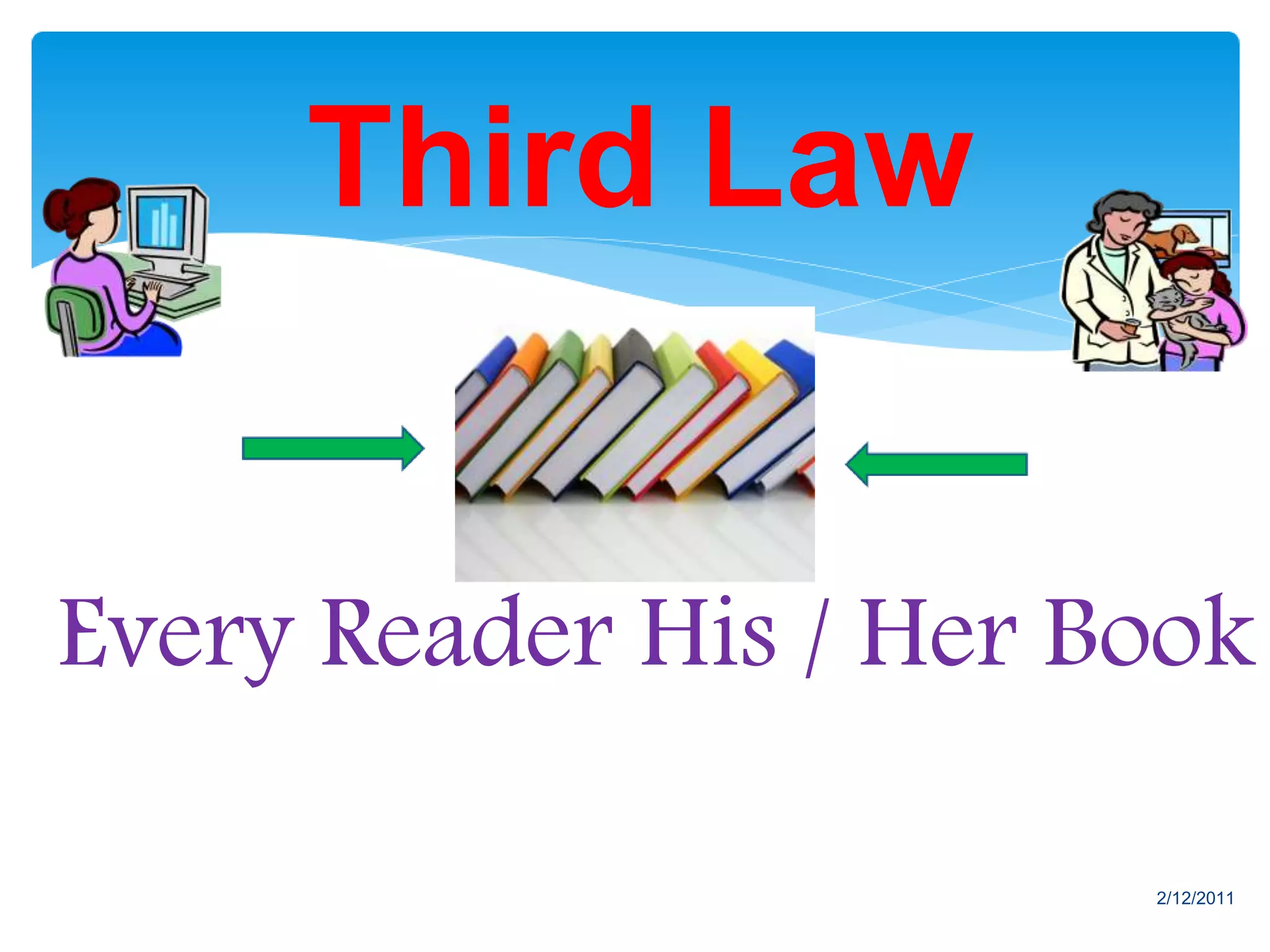 Every Reader His / Her Book
Third Law
2/12/2011
